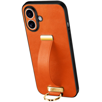 „SULADA“ Leather Kickstand dėklas - oranžinis (iPhone 17)
