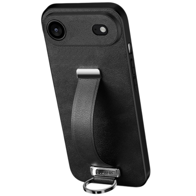 "SULADA" Leather Kickstand ādas apvalks - melns (iPhone Air)