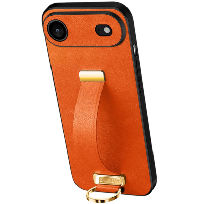 „SULADA“ Leather Kickstand dėklas - oranžinis (iPhone Air)