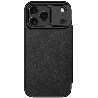 „Nillkin“ Qin Pro atvēramais maciņš - melns (iPhone 17 Pro Max)