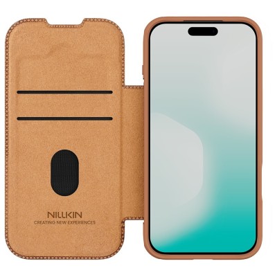 "Nillkin" Qin Pro tahke kaaned - pruun (iPhone 17 Pro)
