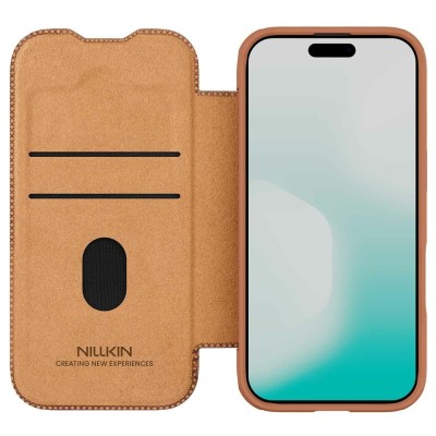 "Nillkin" Qin Pro flip case - brown (iPhone 17)