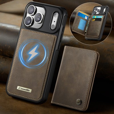 „CASEME“ Wallet apvalks - brūns (iPhone 17 Pro Max)