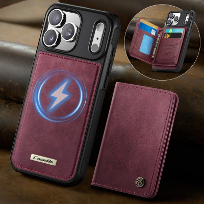 „CASEME“ Wallet dėklas - bordo (iPhone 17 Pro Max)