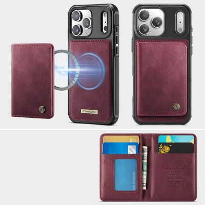 „CASEME“ Wallet dėklas - bordo (iPhone 17 Pro)