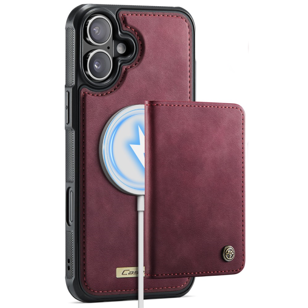 „CASEME“ Wallet apvalks - bordo (iPhone 17)