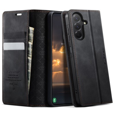 „CaseMe“ Retro Skin atverčiamas dėklas - juodas (Galaxy A57)