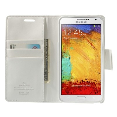 Samsung Galaxy Note 3 Neo Mercury Sonata atvērams balts ādas maciņš / Vacins.lv