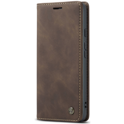 "CaseMe" Retro solīds atvēramais ādas maciņš - brūns (Pixel 10a)