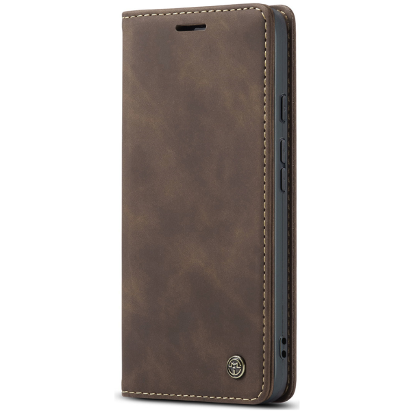 "CaseMe" Retro solīds atvēramais ādas maciņš - brūns (Pixel 10a)