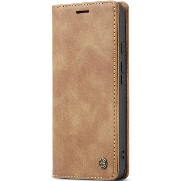 "CaseMe" Retro solīds atvēramais ādas maciņš - gaiši brūns (Pixel 10a)