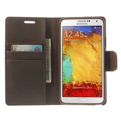 Samsung Galaxy Note 3 Neo Mercury Sonata atvērams brūns ādas maciņš / Vacins.lv