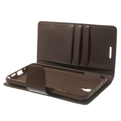 Samsung Galaxy Note 3 Neo Mercury Sonata atvērams brūns ādas maciņš / Vacins.lv