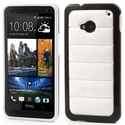 „Infisens“ Hybrid Bumper HTC One M7 baltas dėklas (Dėkliukas) / Priedai.lt