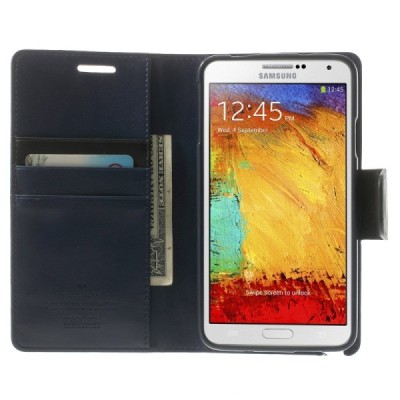 Samsung Galaxy Note 3 Neo Mercury Sonata atvērams zils ādas maciņš / Vacins.lv