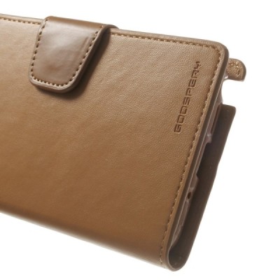 Samsung Galaxy Note 3 Neo Mercury Sonata atvērams gaiši brūns ādas maciņš / Vacins.lv