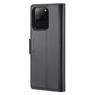 "CaseMe" Leather atvēramais ādas maciņš - melns (Galaxy S20 Ultra)