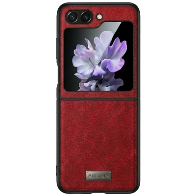 „Sulada“ Leather dėklas - raudonas (Galaxy Flip5)