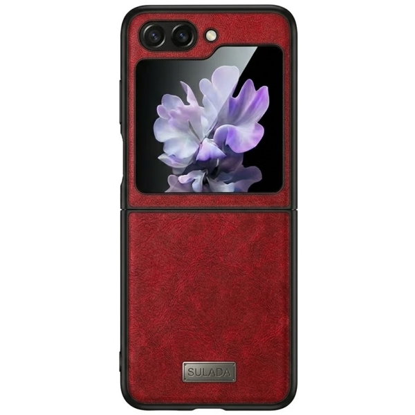 „Sulada“ Leather ādas apvalks - sarkans (Galaxy Flip5)