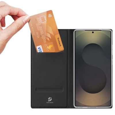 „Dux Ducis“ Skin atverčiamas dėklas - juodas (Galaxy S26 Ultra)