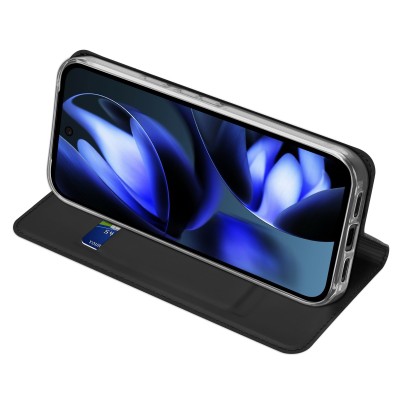 "Dux Ducis" Skin atvērams maciņš - melns (Pixel 10a)