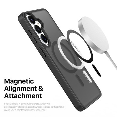 "DUX DUCIS" Yind MagSafe Matte Hard Silicone (TPU) Case - Black (Galaxy S26+)