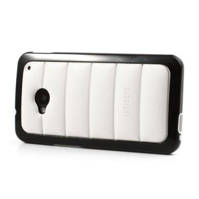 „Infisens“ Hybrid Bumper HTC One M7 baltas dėklas (Dėkliukas) / Priedai.lt