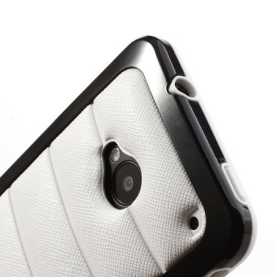 „Infisens“ Hybrid Bumper HTC One M7 baltas dėklas (Dėkliukas) / Priedai.lt