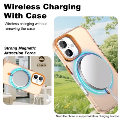 „IMAK“ Candy MagSafe matinis kieto silikono (TPU) dėklas - oranžinis (iPhone 17)