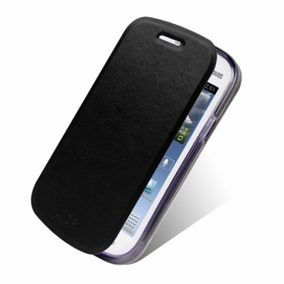 Samsung Galaxy Trend Lite S7390 (S7392) Mofi Rui sērijas melns ādas atvērams maciņš / Vacins.lv