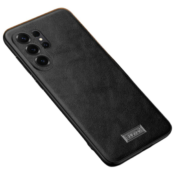 „Sulada“ Leather ādas apvalks - melns (Galaxy S26 Ultra)