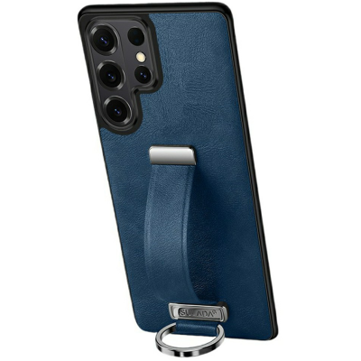 "SULADA" Leather Kickstand ümbris - sinine (Galaxy S26 Ultra)