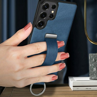 „SULADA“ Leather Kickstand dėklas - mėlynas (Galaxy S26 Ultra)