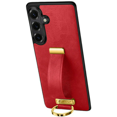 „SULADA“ Leather Kickstand dėklas - raudonas (Galaxy S26)
