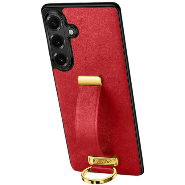 „SULADA“ Leather Kickstand dėklas - raudonas (Galaxy S26)