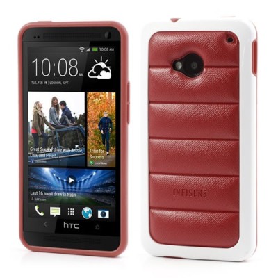 „Infisens“ Hybrid Bumper HTC One M7 raudonas dėklas (Dėkliukas) / Priedai.lt
