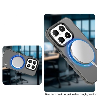 „IMAK“ Candy MagSafe matinis kieto silikono (TPU) dėklas - juodas (Xiaomi 17)