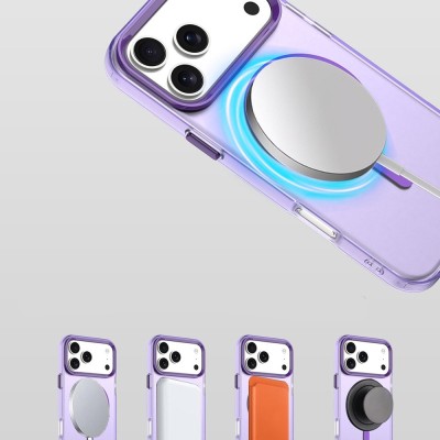 „IMAK“ Candy MagSafe matinis kieto silikono (TPU) dėklas - violetinis (iPhone 17 Pro)