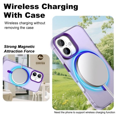 „IMAK“ Candy MagSafe matinis kieto silikono (TPU) dėklas - violetinis (iPhone 17)