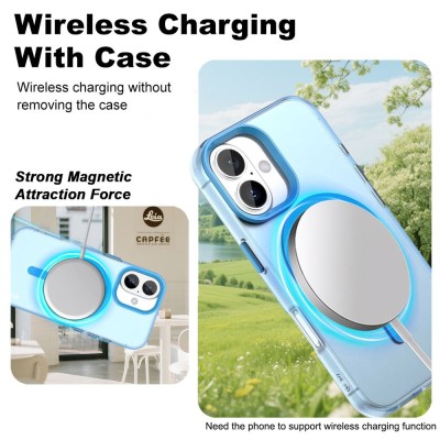 "IMAK" Candy MagSafe matēts cieta silikona (TPU) apvalks - zils (iPhone 17)