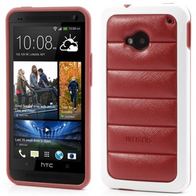 „Infisens“ Hybrid Bumper HTC One M7 raudonas dėklas (Dėkliukas) / Priedai.lt