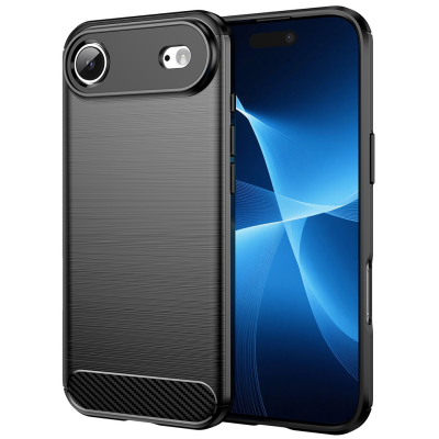 "AMORUS" Carbon cieta silikona (TPU) apvalks - melns (iPhone Air)