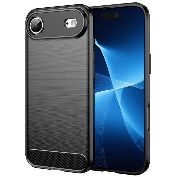 "AMORUS" Carbon cieta silikona (TPU) apvalks - melns (iPhone Air)