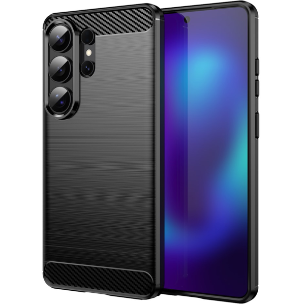 „AMORUS“ Carbon kieto silikono (TPU) dėklas - juodas (Galaxy S26 Ultra)