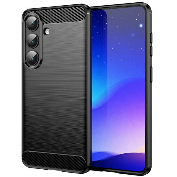 „AMORUS“ Carbon kieto silikono (TPU) dėklas - juodas (Galaxy S26)