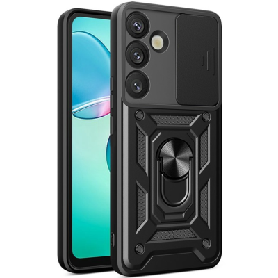"AMORUS" Kickstand pastiprinātas aizsardzības apvalks - melns (Galaxy A57)