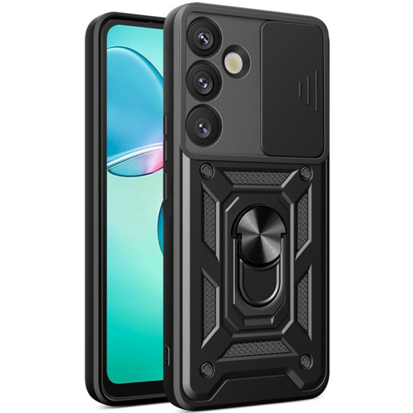 „AMORUS“ Kickstand sustiprintos apsaugos dėklas - juodas (Galaxy A57)