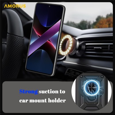 "AMORUS" Kickstand enhanced protection case - black (OnePlus 15R)