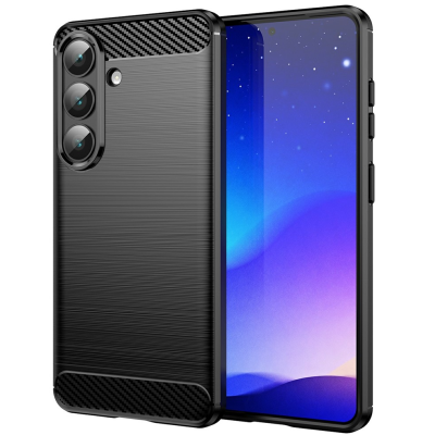 „AMORUS“ Carbon kieto silikono (TPU) dėklas - juodas (Galaxy S26+)