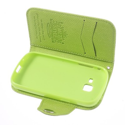 MLT atvēramais Samsung Galaxy Trend Lite S7390 (S7392) zaļš maciņš / Vacins.lv